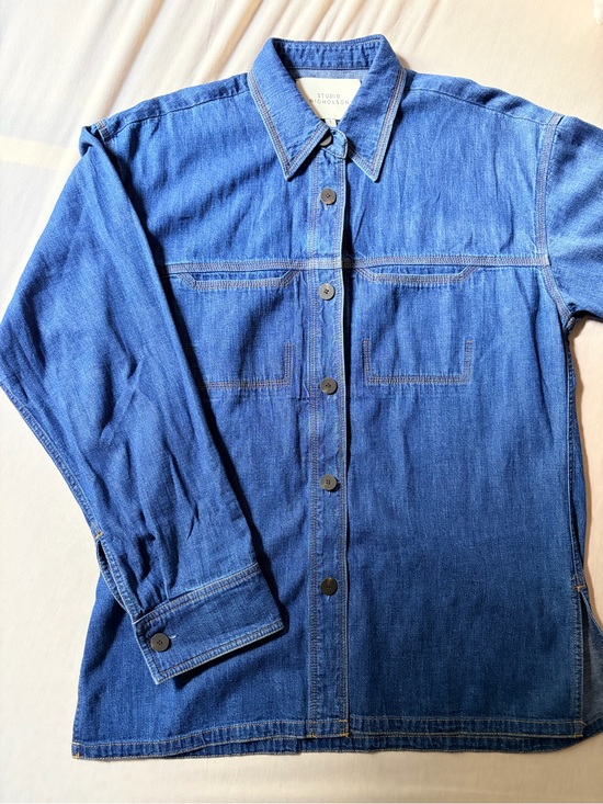 Studio Nicholson Tops - Studio Nicholson Blue Denim Button-Down Shirt